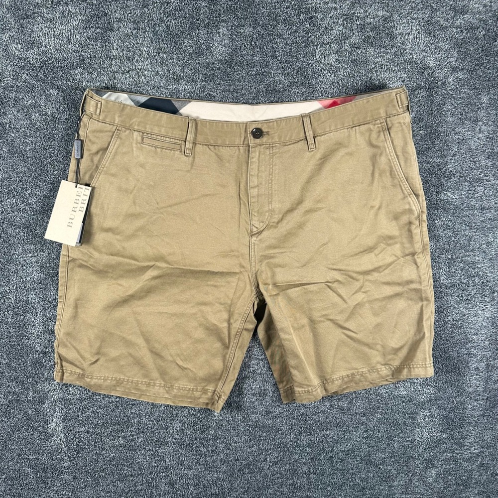 Burberry Brit Shorts Mens 40 Aldgate Willow Brown Cotton Linen NEW Chino Luxury